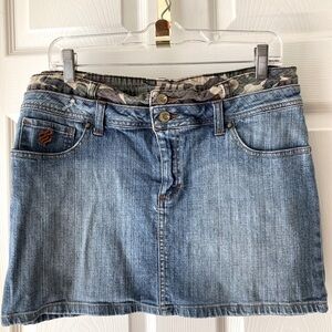 Vintage Y2K Rocawear Denim Jean Camo Skirt Size 9